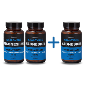 Kralovstvizdravi.cz 2+1 Královské Magnesium Bisglycinate 875 mg + (Vitamín B6), 90 veg. kapslí