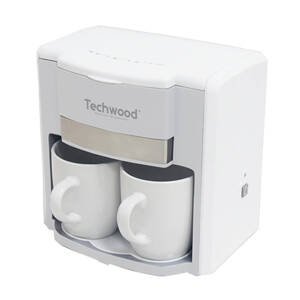 Techwood 2-šálkový kávovar pro přípravu přeplněné kávy (bílý)