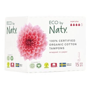 Eco by Naty Tampony Super plus (15 ks) - 100% z biobavlny, 4 kapičky