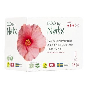 Eco by Naty Tampony Super (18 ks) - 100% z biobavlny, 3 kapičky