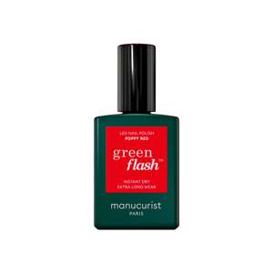 Manucurist Green Flash LED gel lak na nehty - Poppy Red (15 ml) - zářivá červená barva