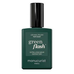 Manucurist Green Flash LED gel lak na nehty vrchní - Top Coat (15 ml) - 12-free a hema-free složení