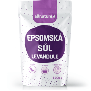 Allnature Epsomská sůl Levandule 1 kg - pro uvolnění a zklidnění